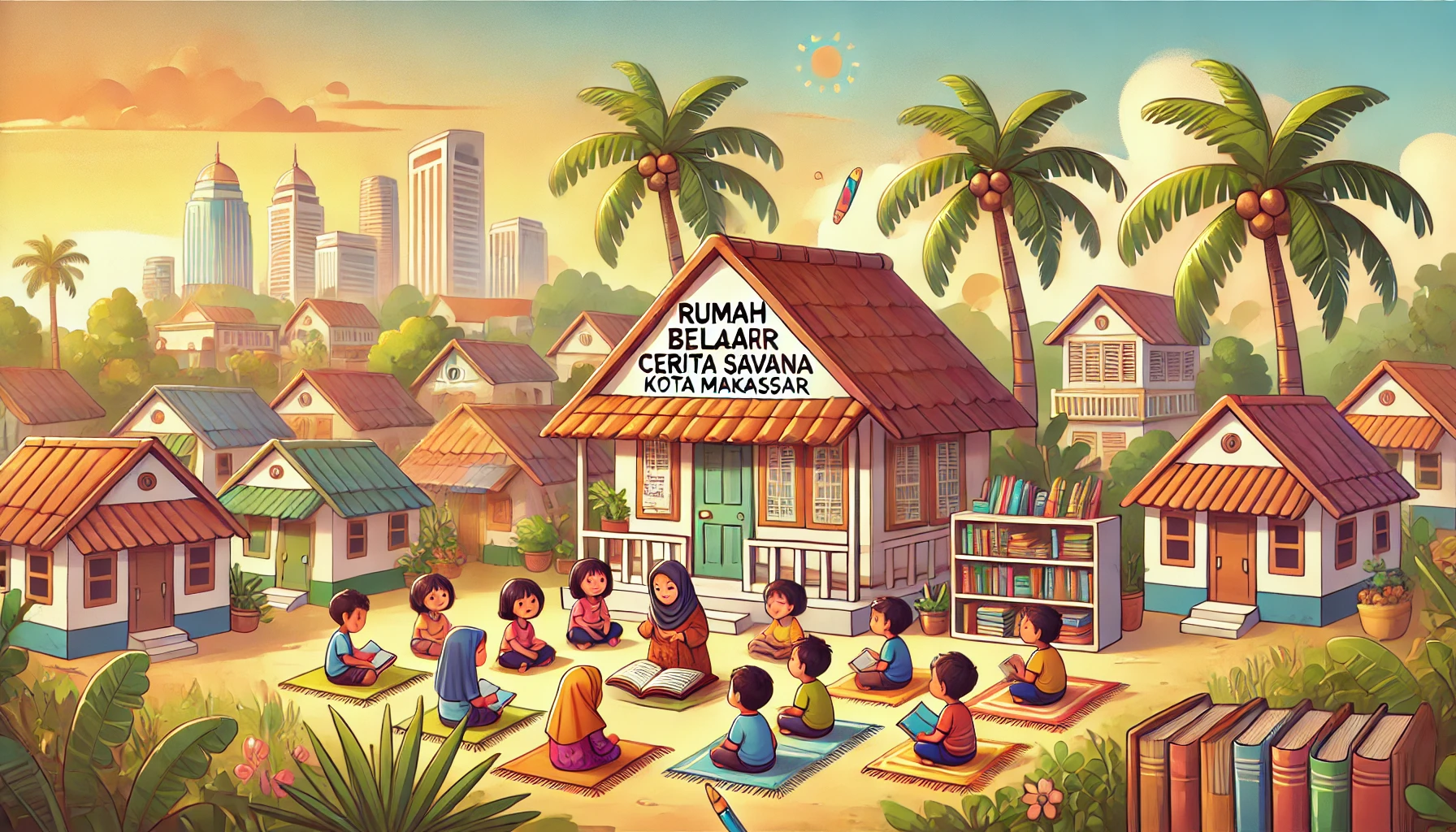 Rumah Belajar Cerita Savana Kota Makassar Bawa Harapan