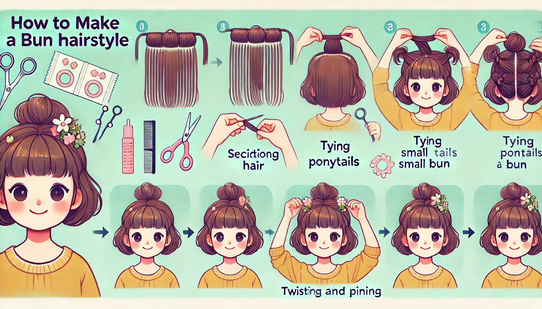Cara Sanggul Anak Rambut Pendek Simpel Rapi