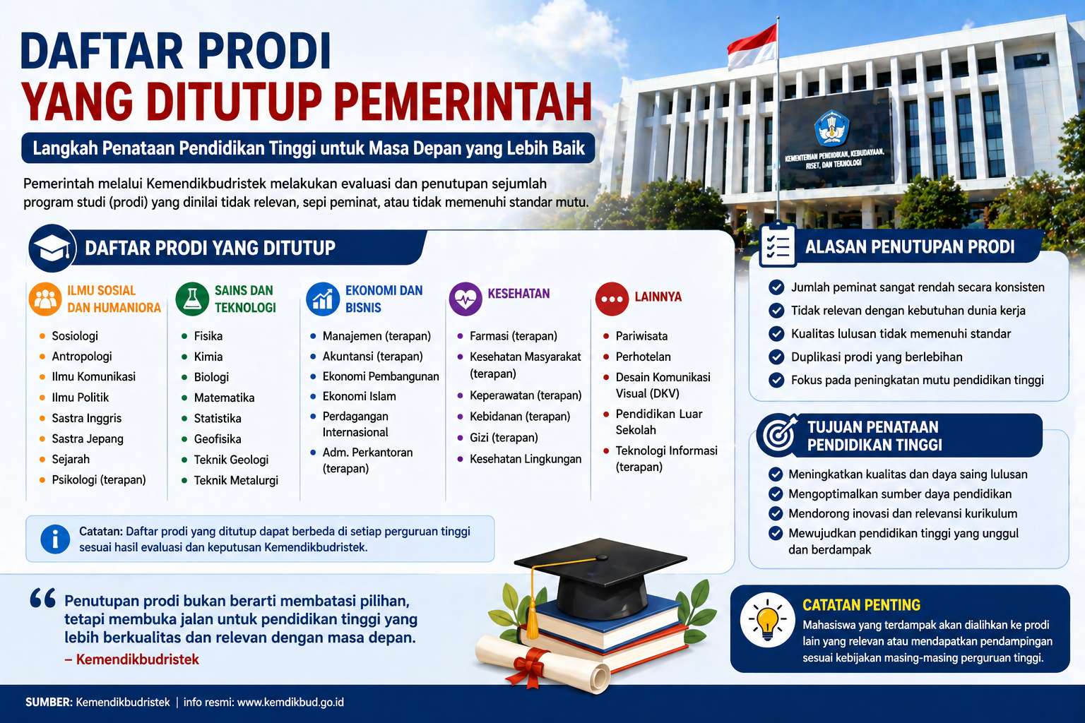Daftar Prodi Yang Ditutup Pemerintah Terbaru 2026