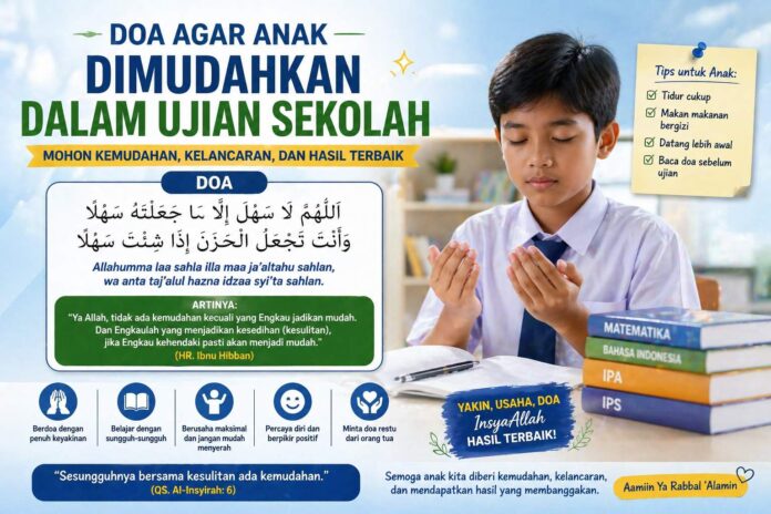 Doa Agar Anak Dimudahkan Dalam Ujian Sekolah