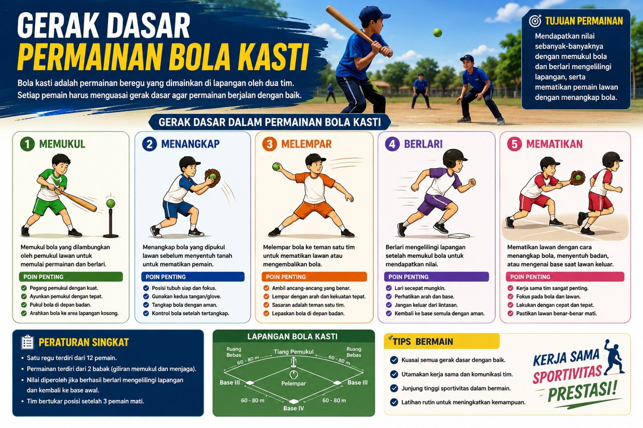 Gerak Dasar Permainan Bola Kasti Yang Mudah Dipahami