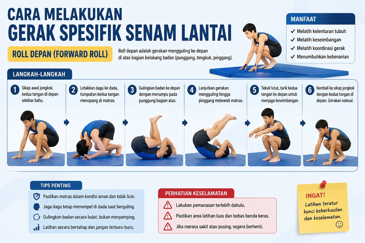 Jelaskan Cara Melakukan Salah Satu Gerak Spesifik Senam Lantai