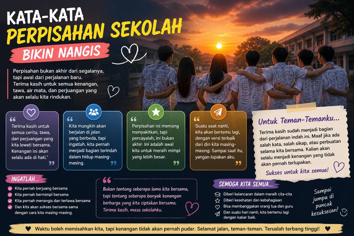 Kata-Kata Perpisahan Sekolah Bikin Nangis