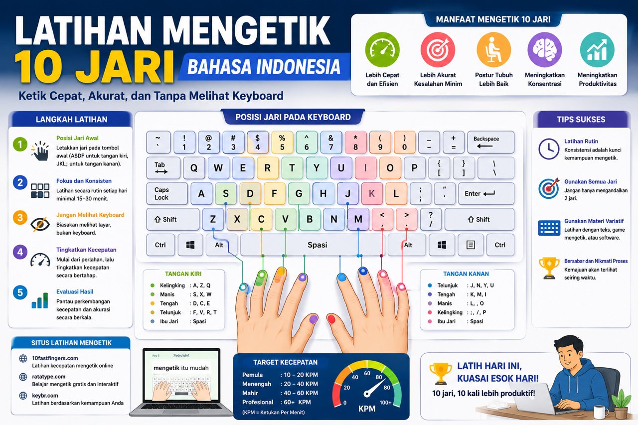 Latihan Mengetik 10 Jari Bahasa Indonesia Untuk Pemula