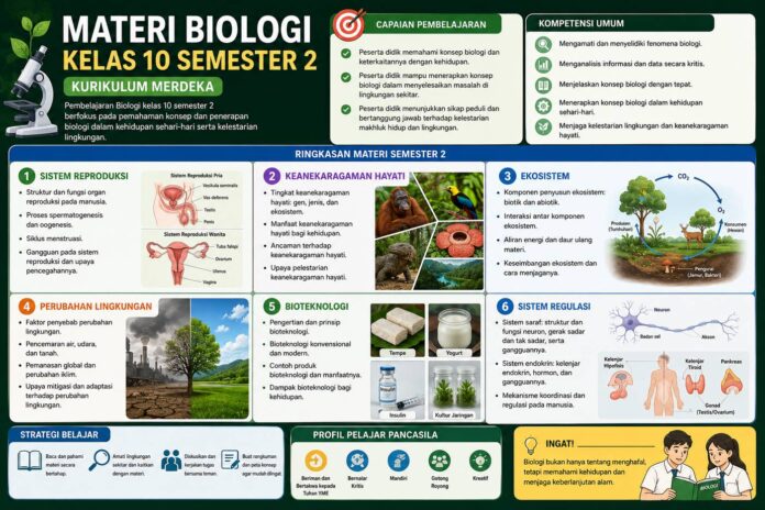 Materi Biologi Kelas 10 Semester 2 Kurikulum Merdeka