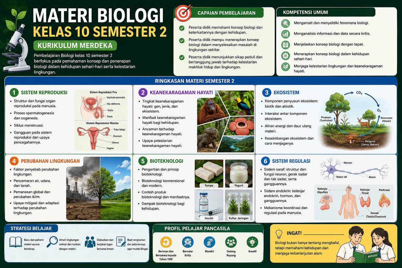 Materi Biologi Kelas 10 Semester 2 Kurikulum Merdeka Lengkap