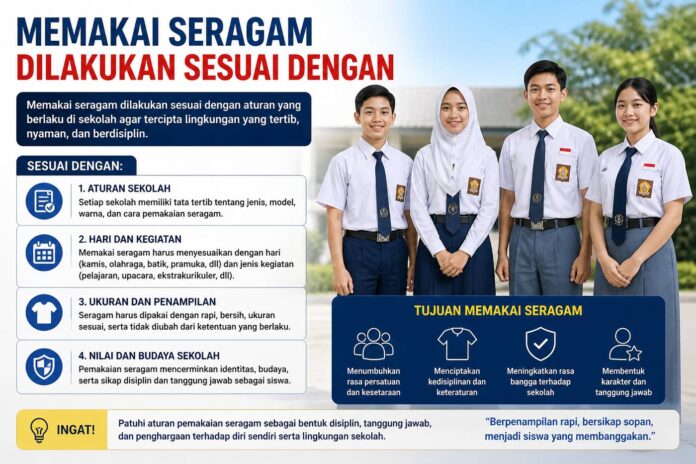 Memakai Seragam Dilakukan Sesuai Dengan