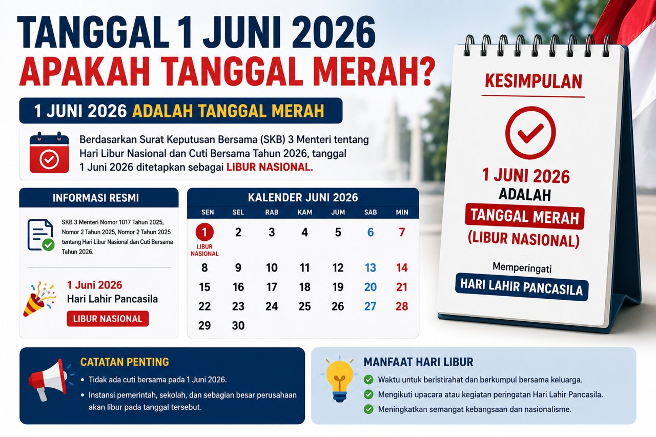 Tanggal 1 Juni 2026 Apakah Tanggal Merah Simak Jadwalnya