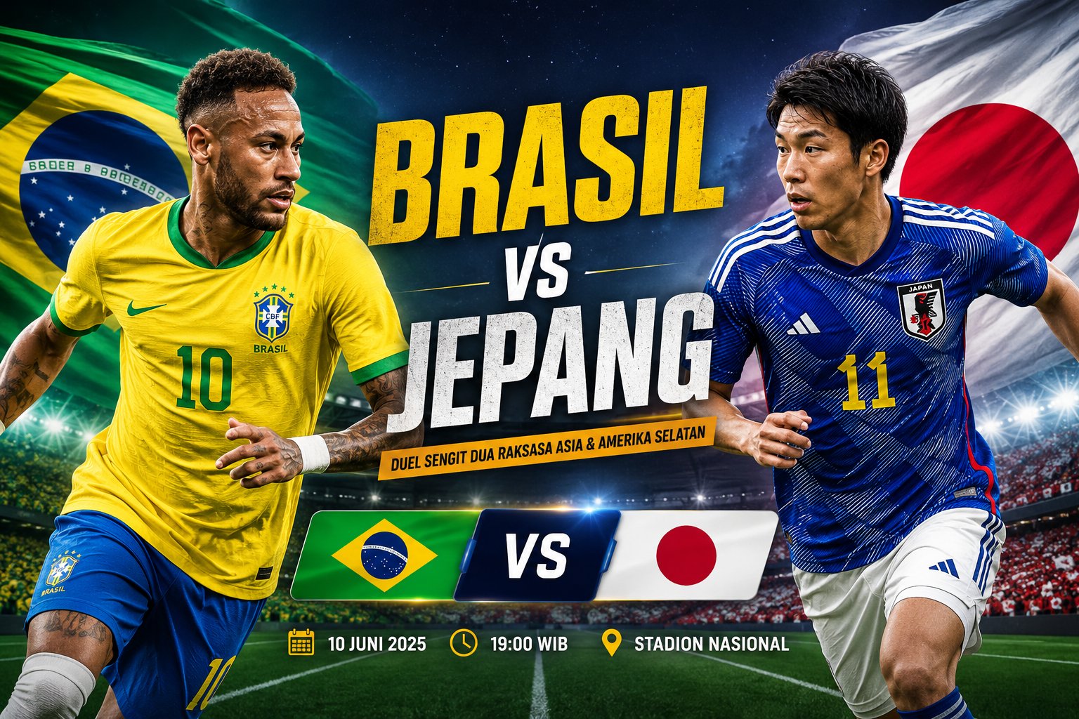 Pertandingan Brasil vs Jepang Jadi Sorotan Dunia Sepak Bola