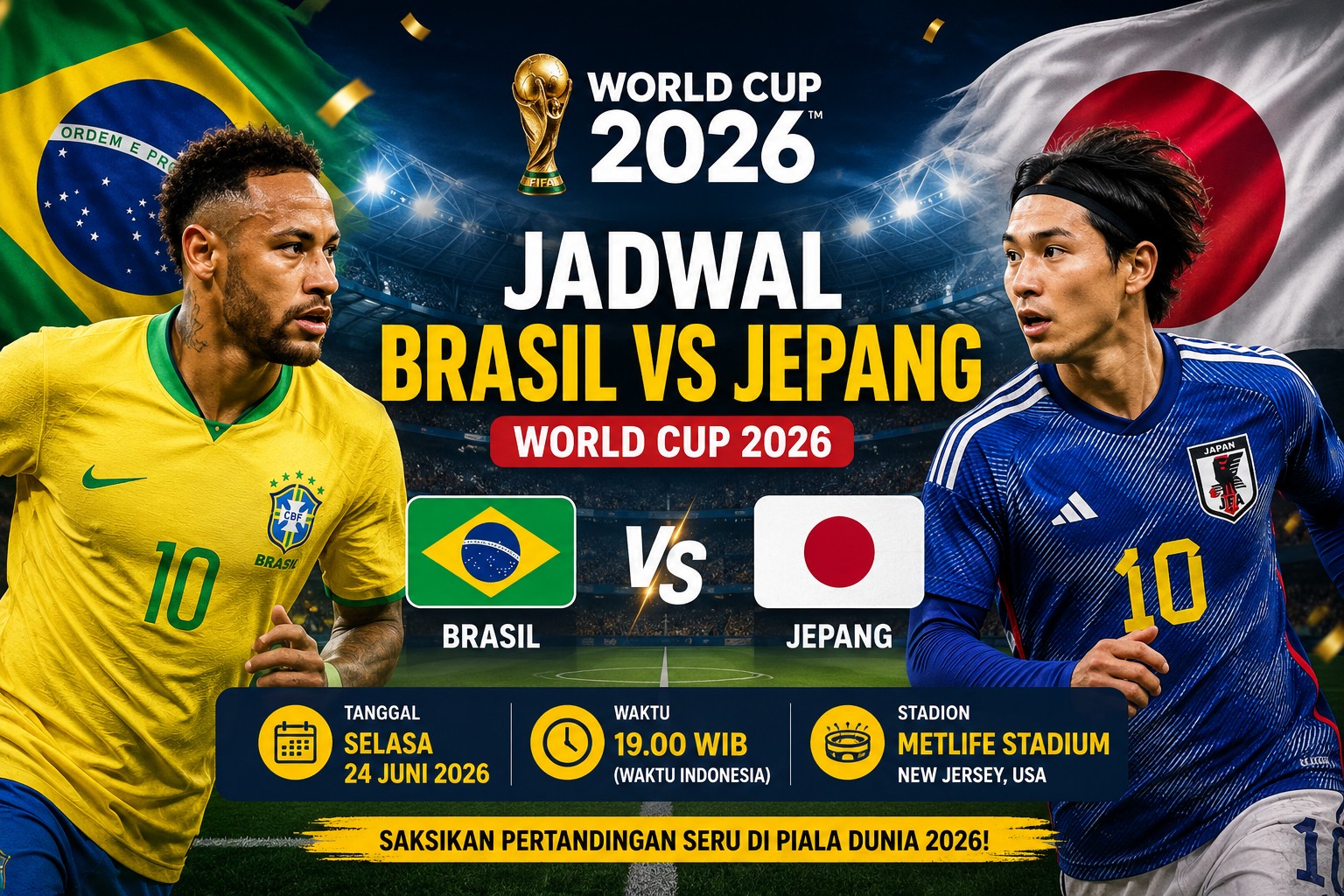 Jadwal Brasil vs Jepang Siap Hadirkan Duel Sengit diBabak 32