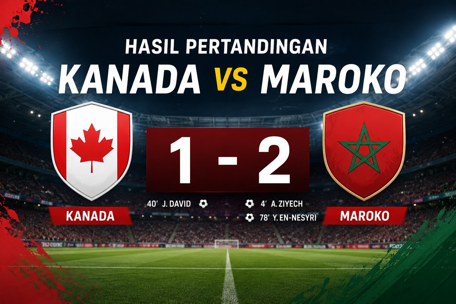 Hasil Kanada vs Maroko Jadi Sorotan Laga Internasional