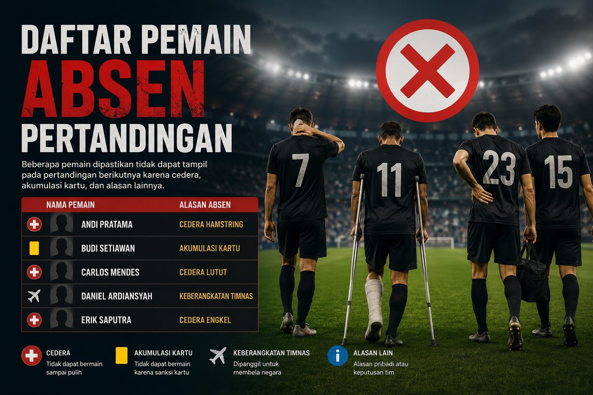 Daftar Pemain Absen Pertandingan
