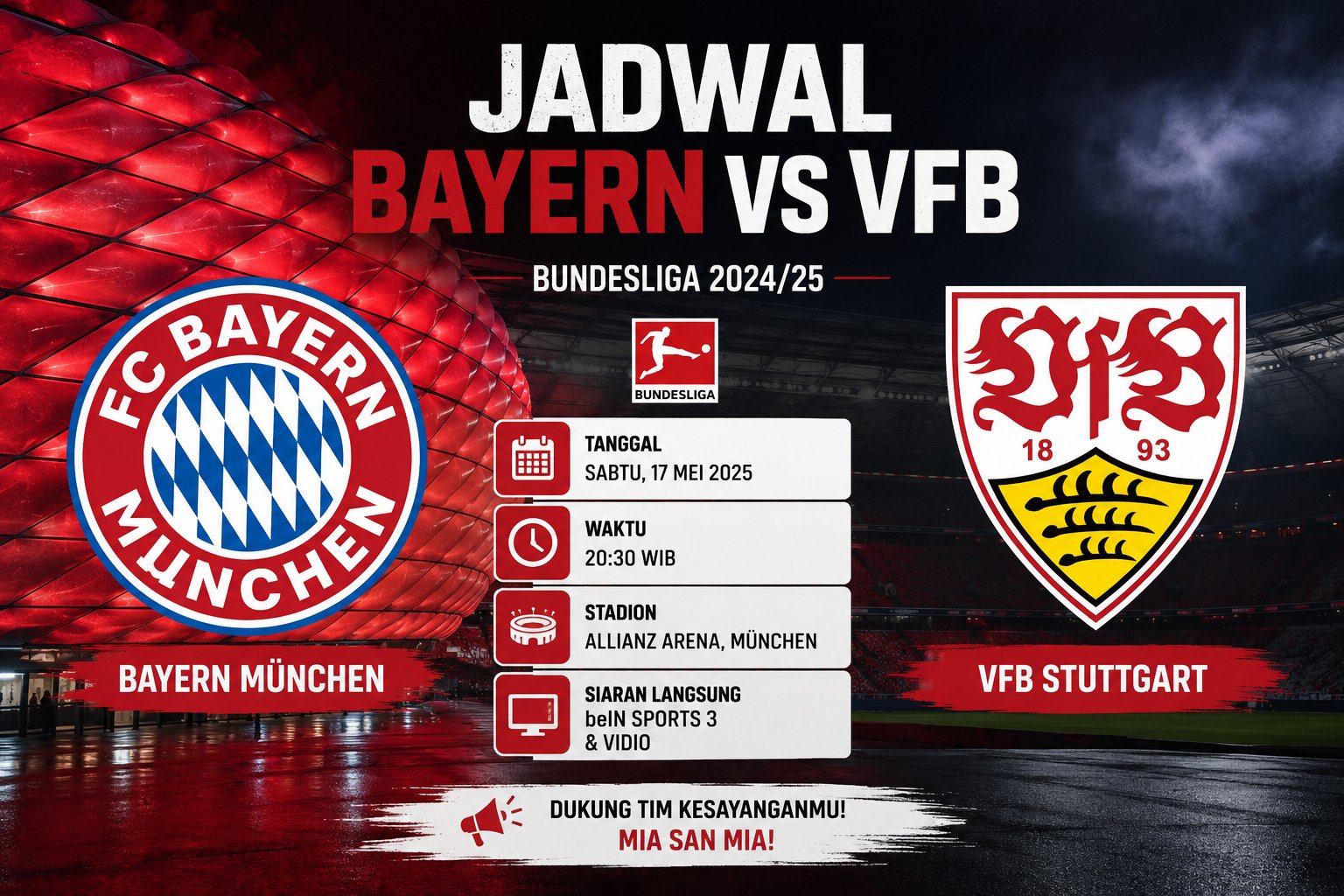 Jadwal Bayern vs VFB