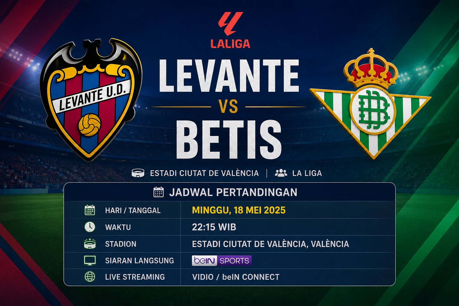 Jadwal Levante vs Betis