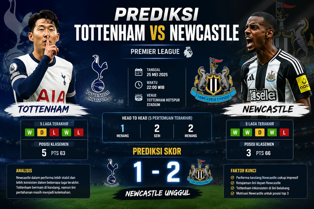 Prediksi Tottenham vs Newcastle