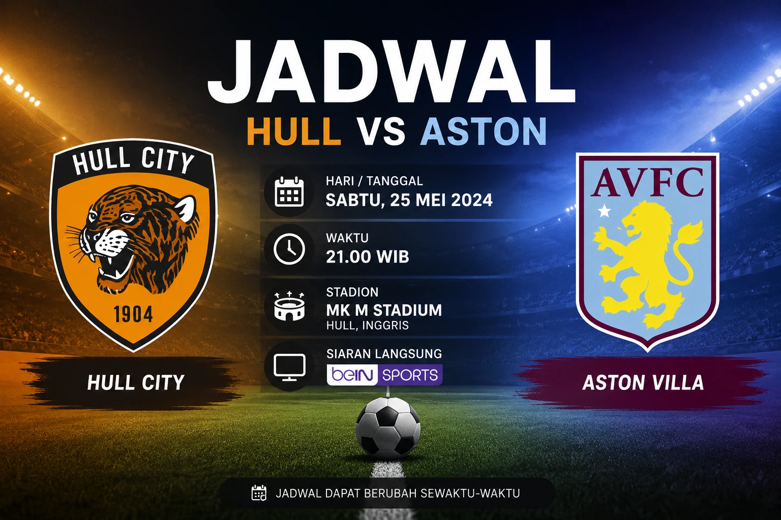 Jadwal Hull vs Aston