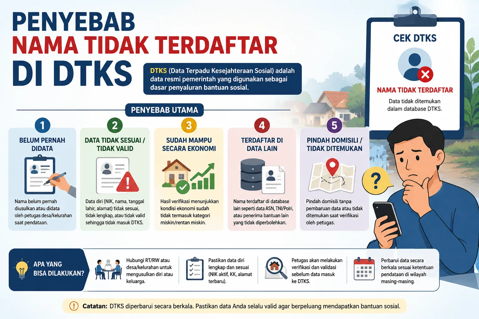 Penyebab Nama Tidak Terdaftar Di DTKS Dan Cara Mengatasinya