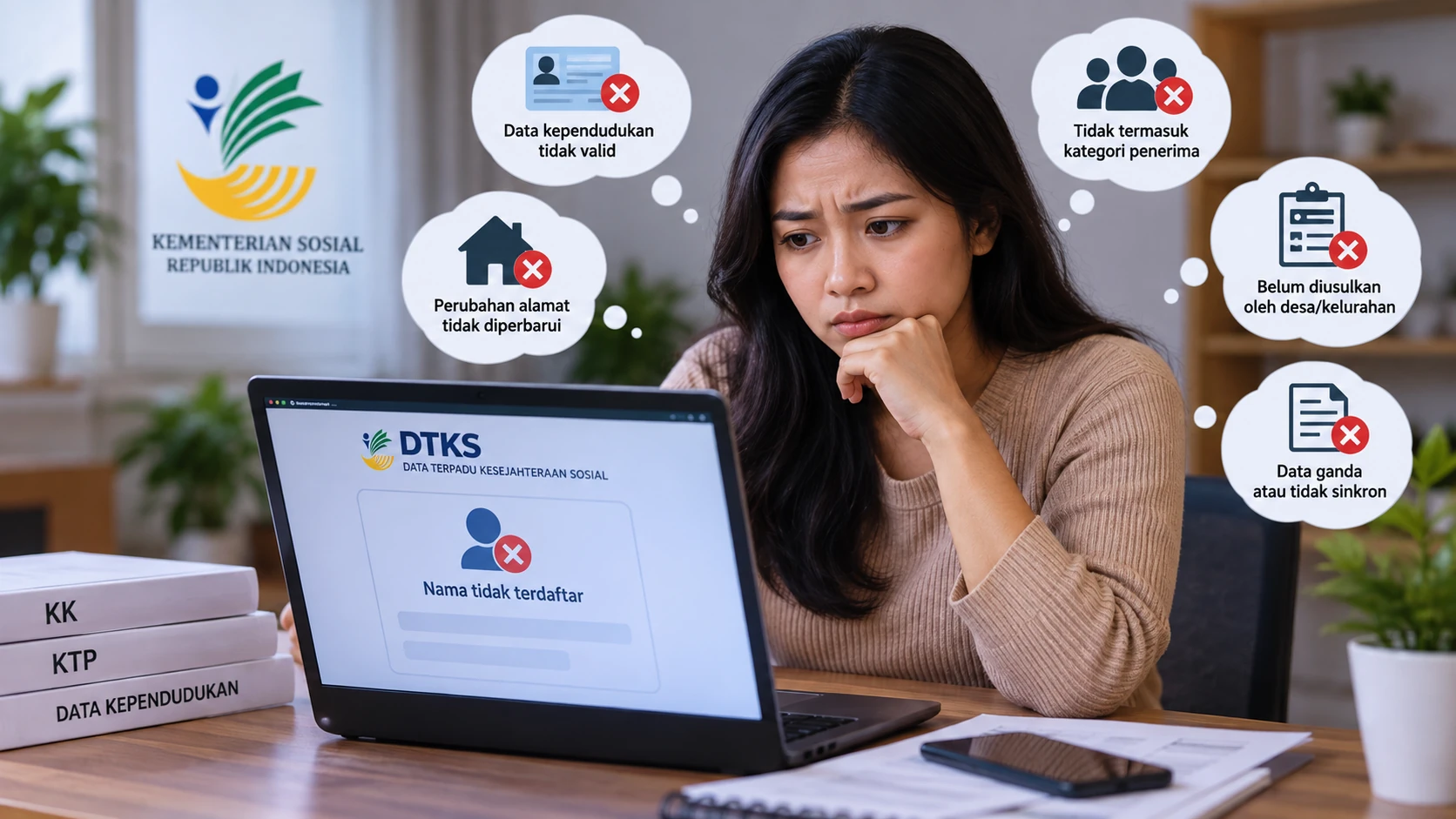 Penyebab Nama Tidak Terdaftar Di DTKS Kemensos Dan Solusi