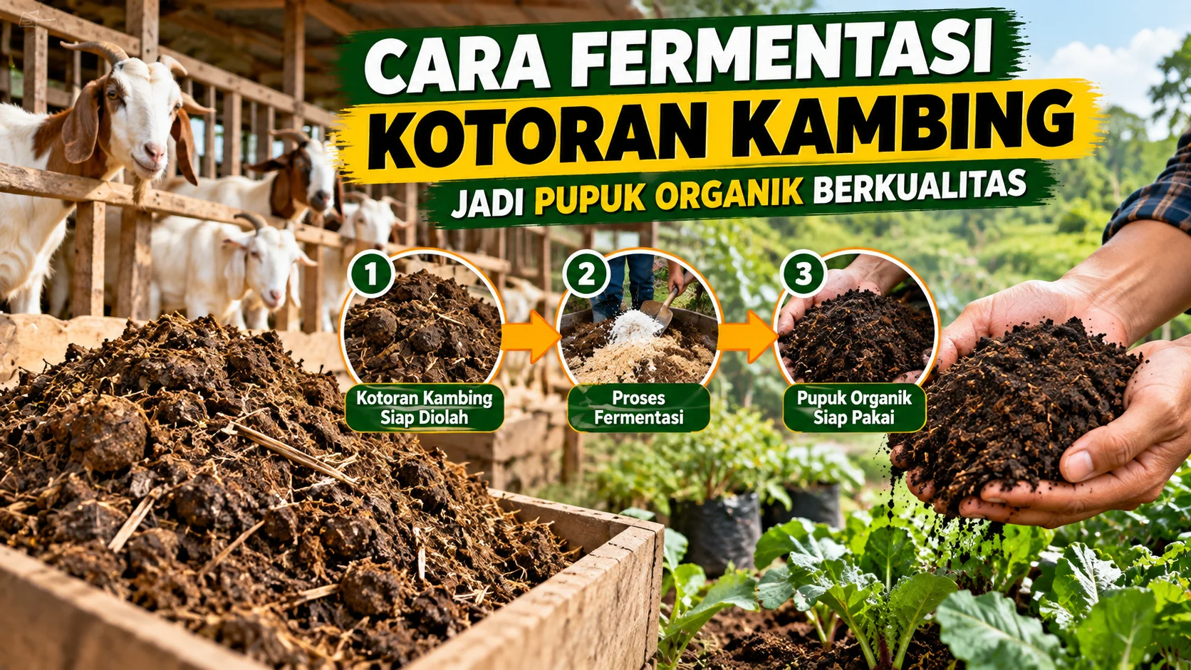 Cara Fermentasi Kotoran Kambing Jadi Pupuk Organik Berkualitas